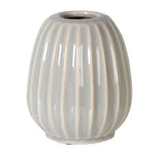Sofia Grey Ribbed Vase