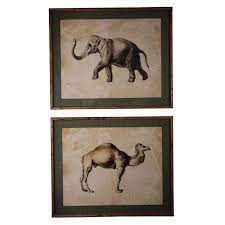 Set Of 2 Camel And Elephant Wall Art