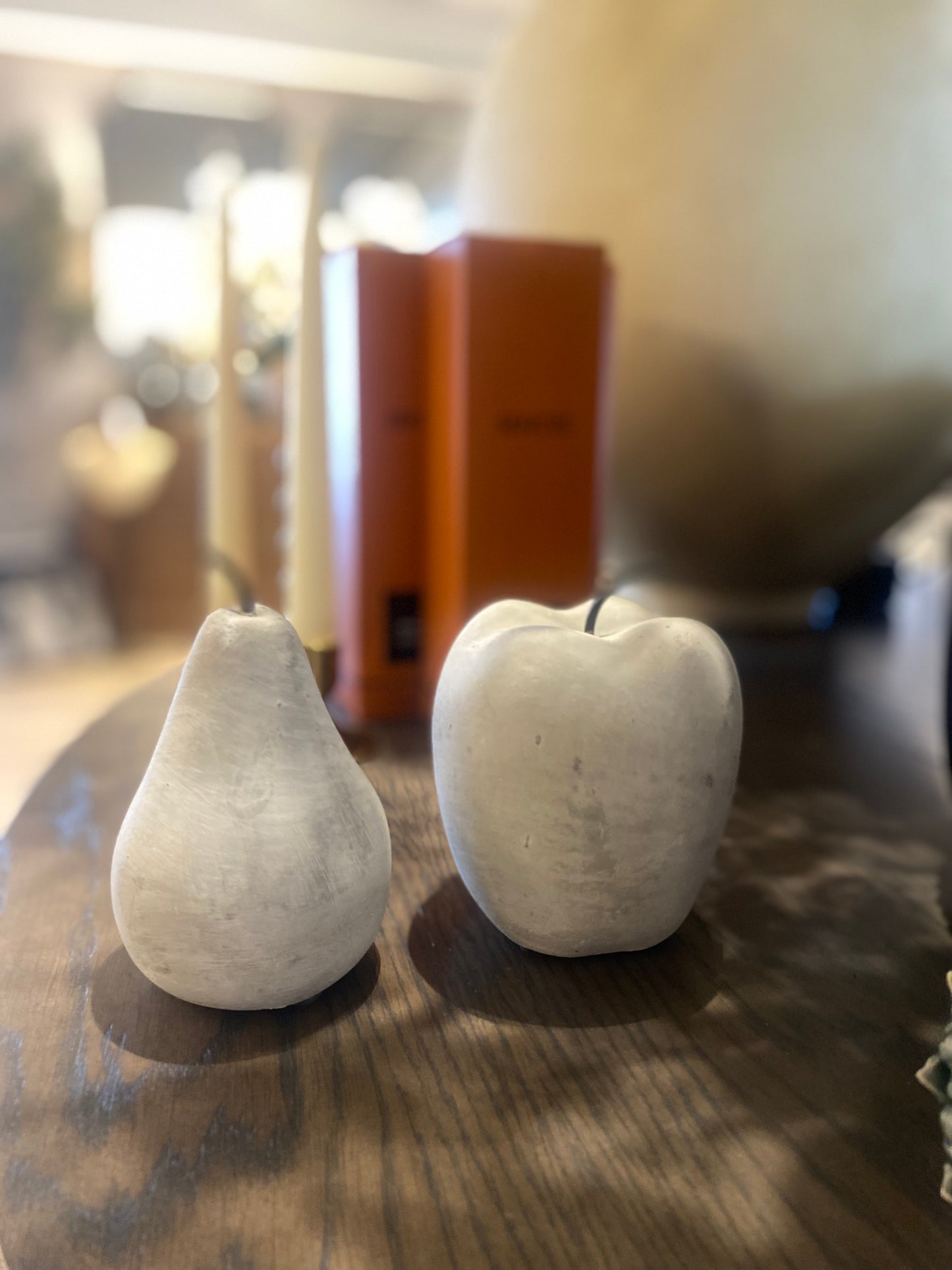 Grey Washed Apple and Pear Ornaments