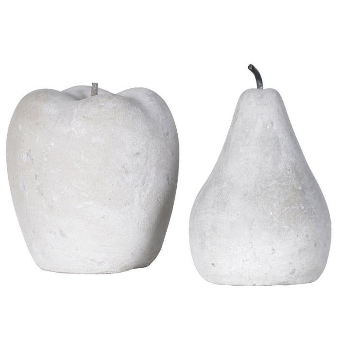 Grey Washed Apple and Pear Ornaments