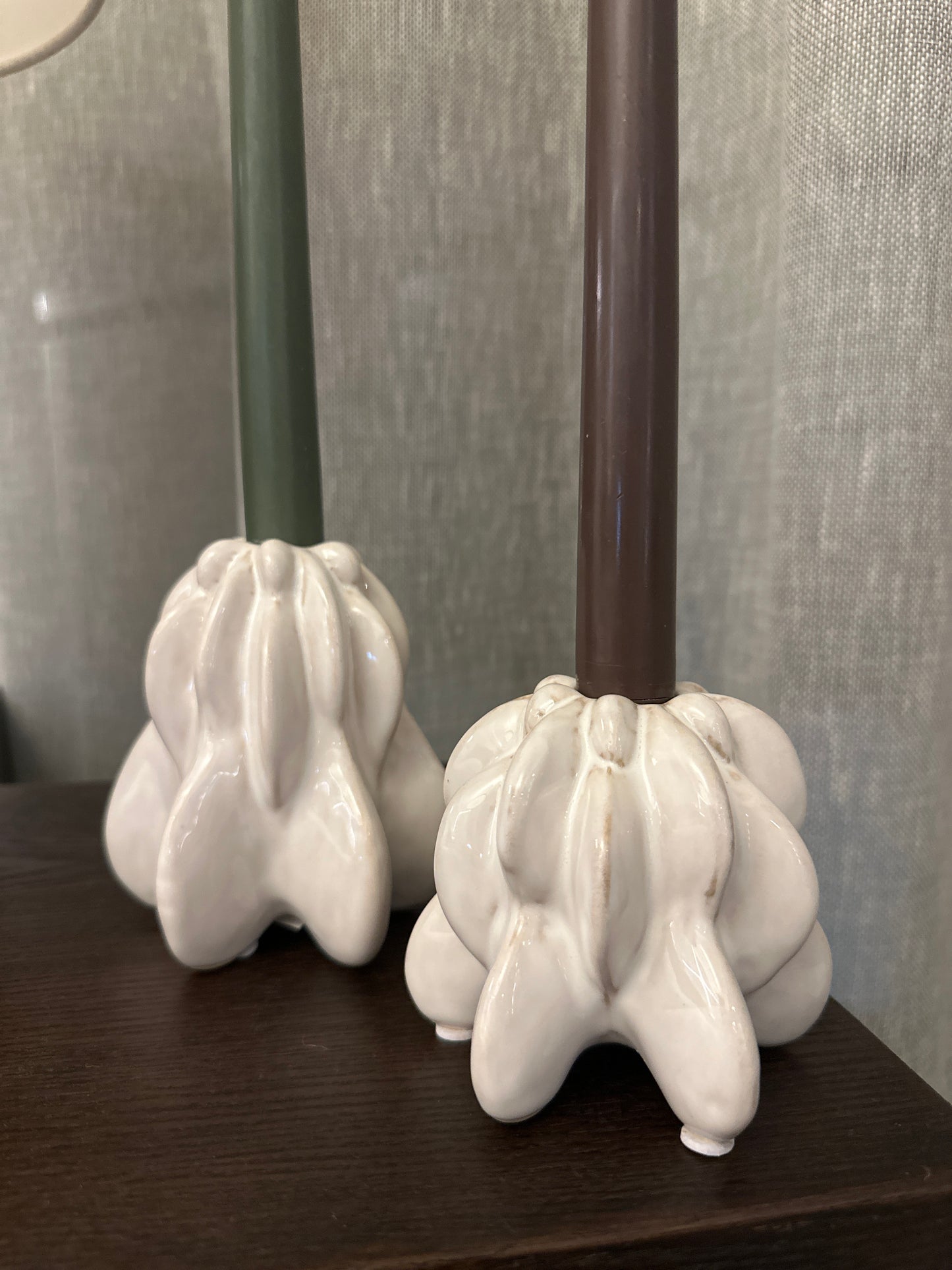 White 2 Piece Candle Holders