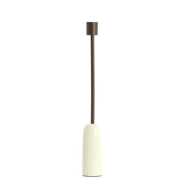 Yasilo Brown Bronze & Shiny Cream Candlestick in Large