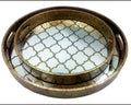 Set of Two 'Burgundy' Round Trays
