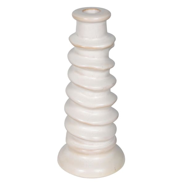 Ivory Spiral Candle Holder - Small