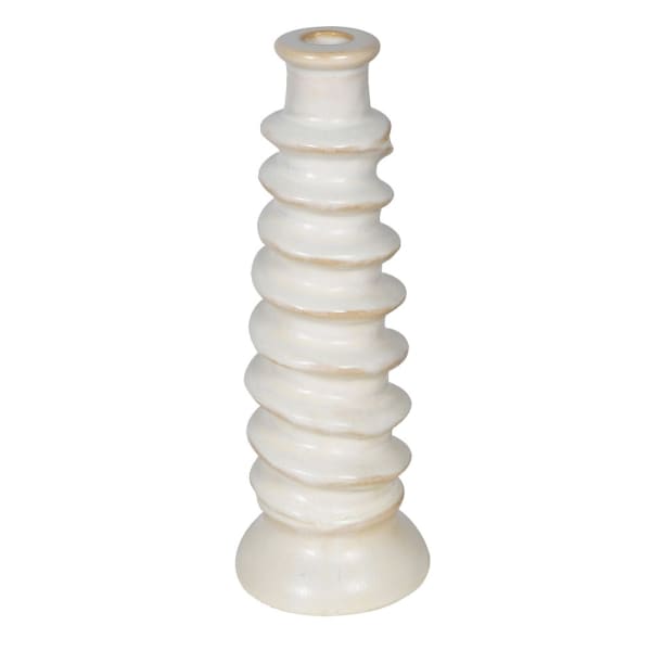 Ivory Spiral Candle Holder - Large