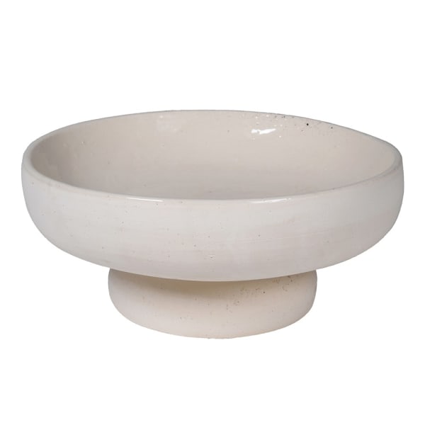 Cream Ceramic Footed Bowl