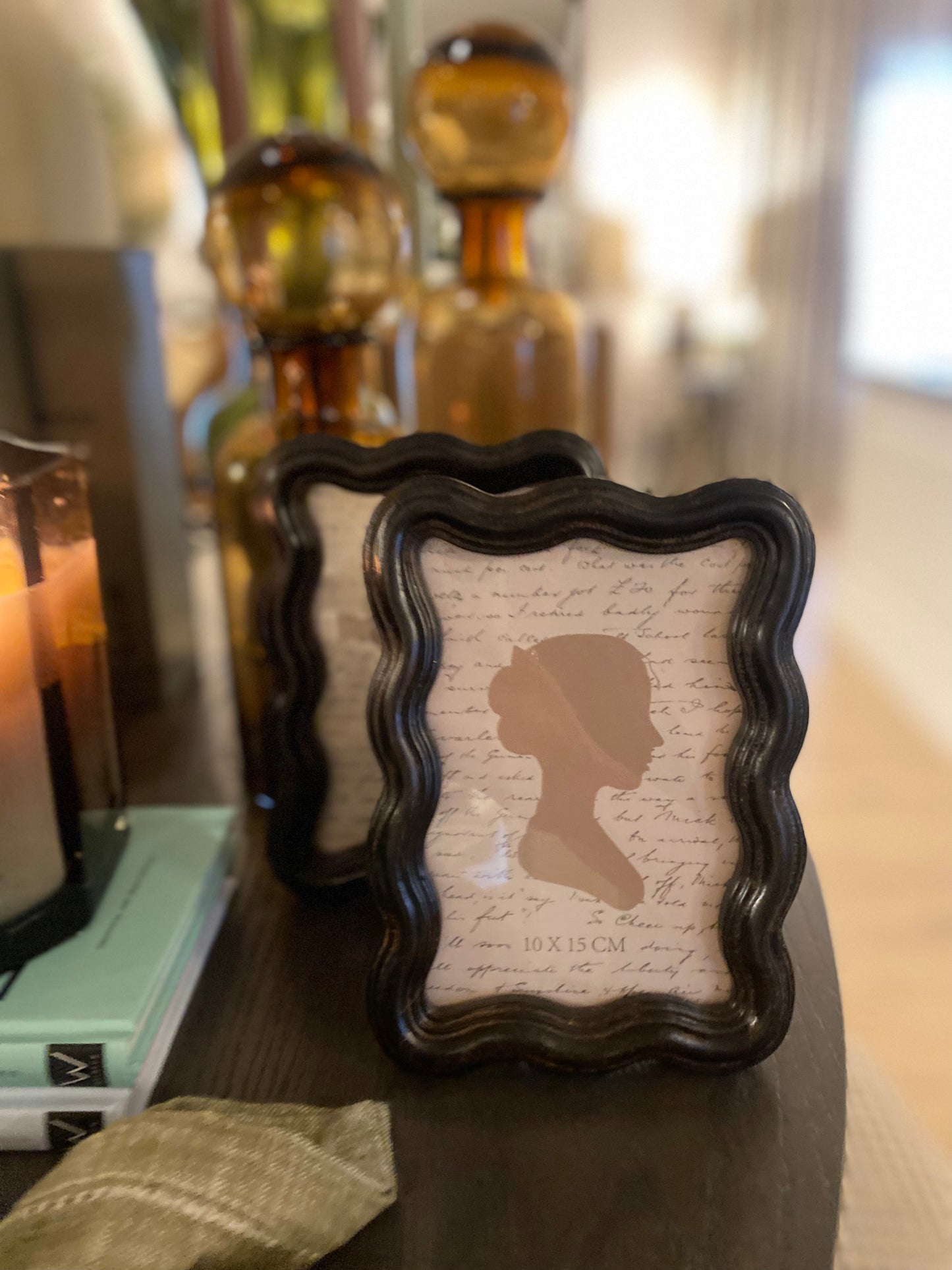 Aged Brown Wave Edge Photo Frame