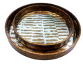 Set of Two 'Geronimo' Mirrored Round Trays