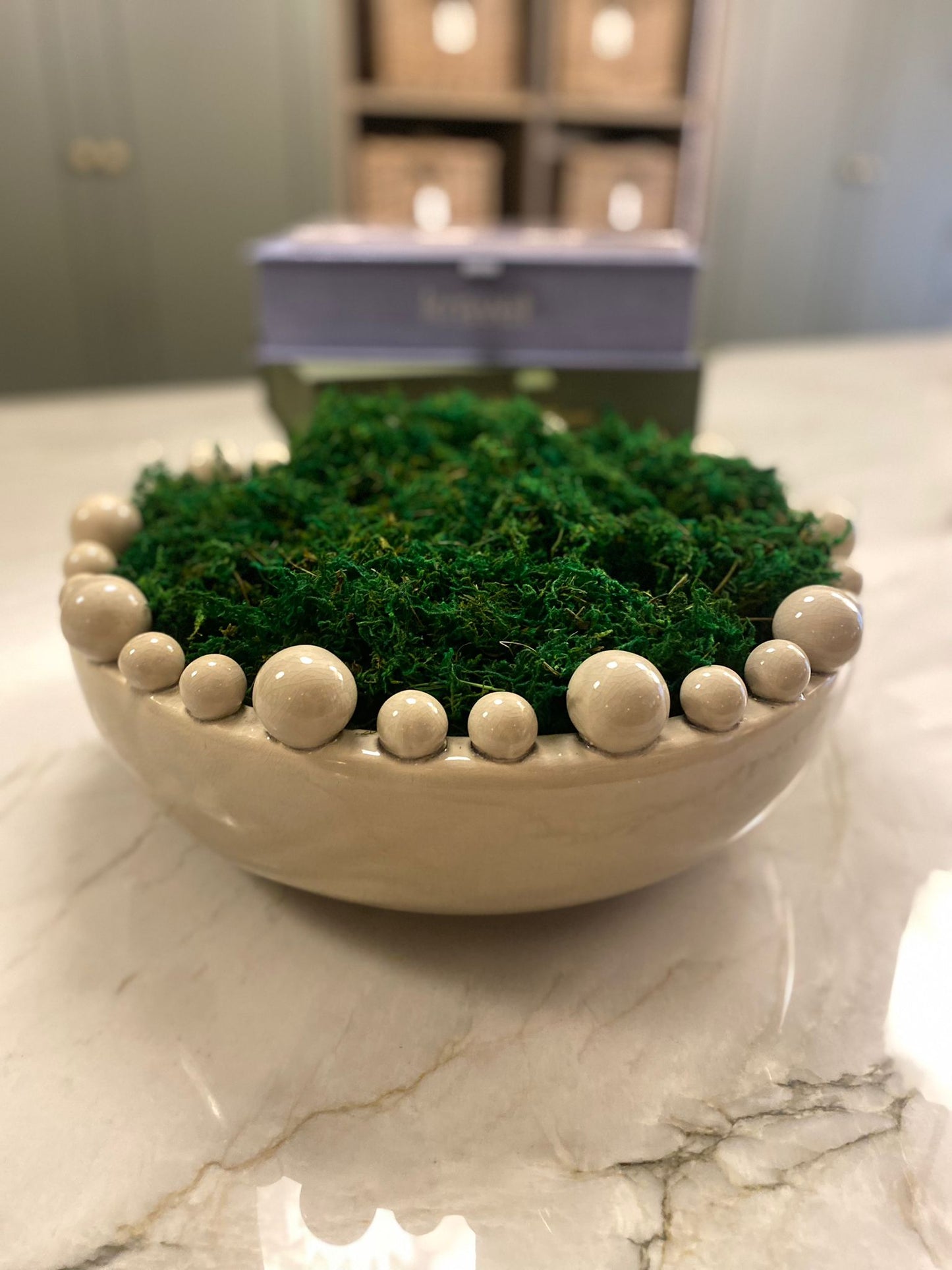 Decorative Cream Bobble Edged Bowl