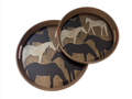 Set of Two 'Horses' Round Trays