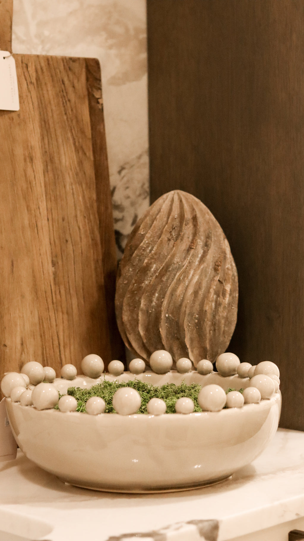 Decorative Cream Bobble Edged Bowl