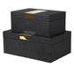 Set of 2 Black and Gold Boxes