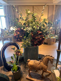 Bespoke Faux Floral Arrangement with Willow, Natural Eucalyptus & Hydrangea