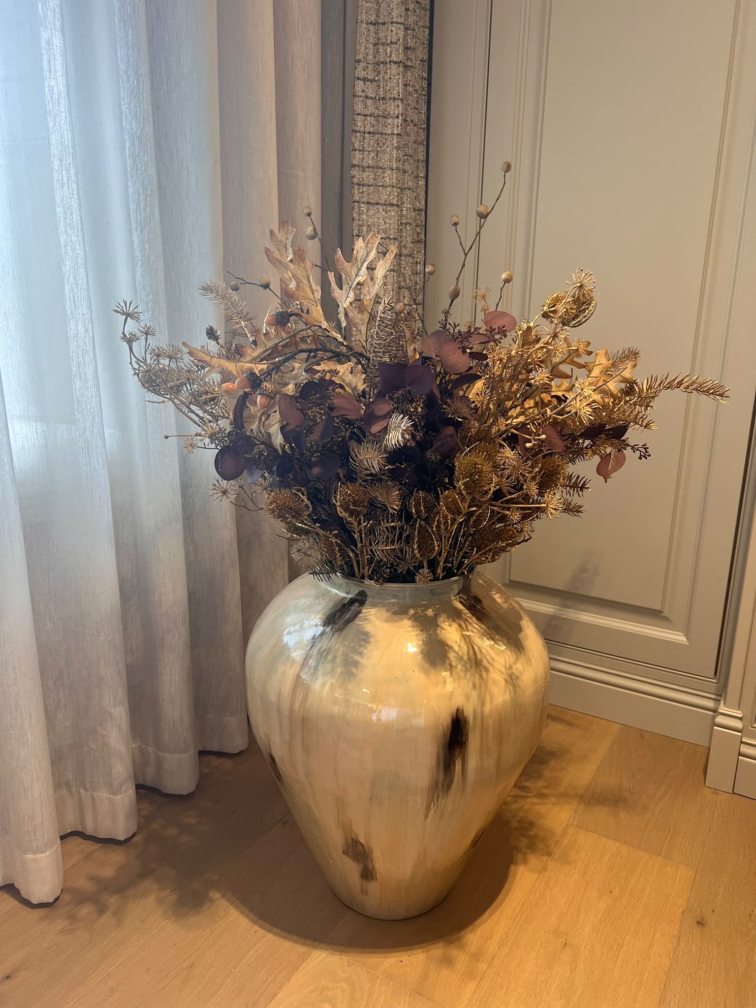 Bespoke Floral Arrangement with Eryngo, Pine & Dogwood