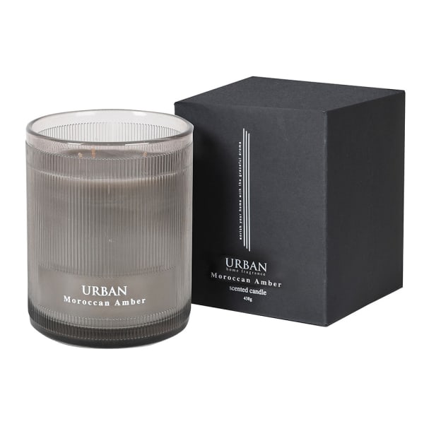 Urban Candle Grey with Ribbed Vase
