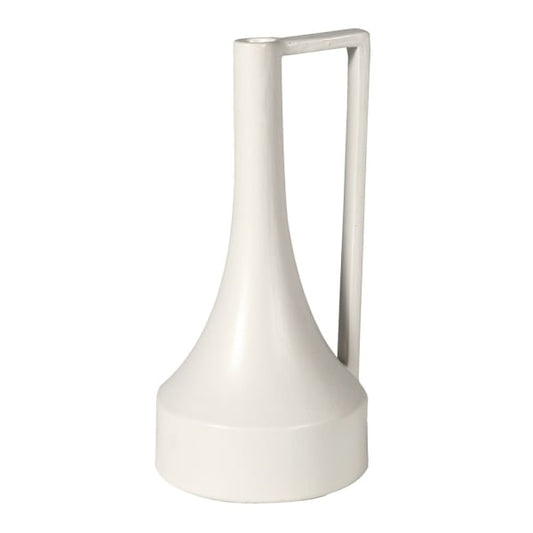 Long White Vase With Handle