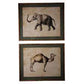 Set Of 2  Camel And Elephant Wall Art
